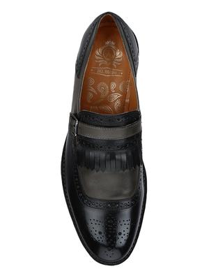 black Leather slip on monk straps - 15613225 - Standard Image - 5