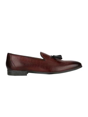 brown Leather tassel slip ons - 15613229 - Standard Image - 2