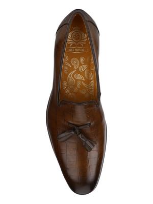 tan Leather tassel slip ons - 15613230 - Standard Image - 5