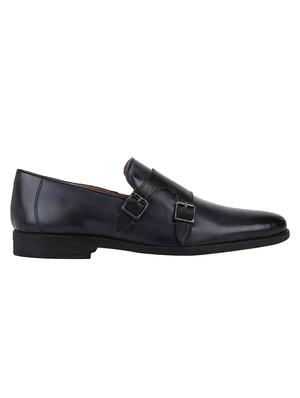 black Leather slip on monk straps - 15613231 - Standard Image - 2