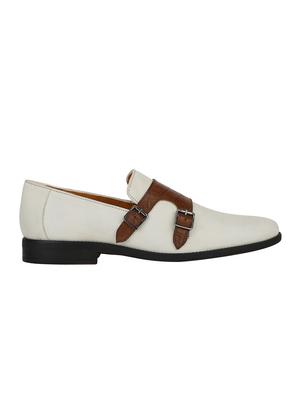 white Leather slip on monk straps - 15613232 - Standard Image - 2