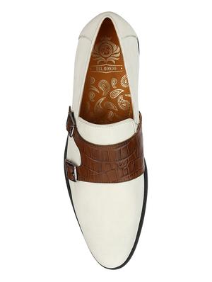 white Leather slip on monk straps - 15613232 - Standard Image - 5