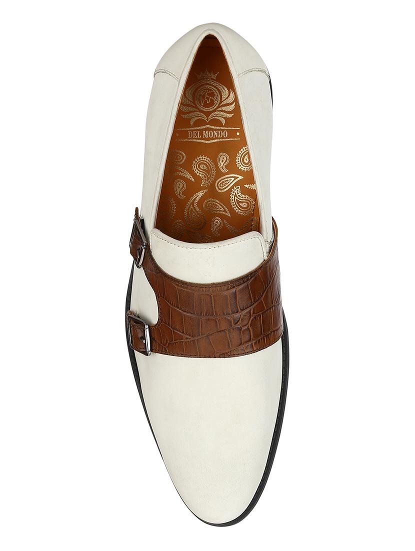 white Leather slip on monk straps - 15613232 - Zoom Image - 5