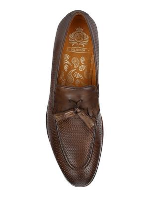 tan Leather tassel slip ons - 15613233 - Standard Image - 5
