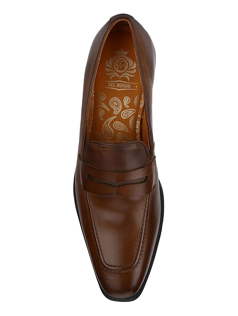 tan Leather formal slip ons - 15613235 - Zoom Image - 5