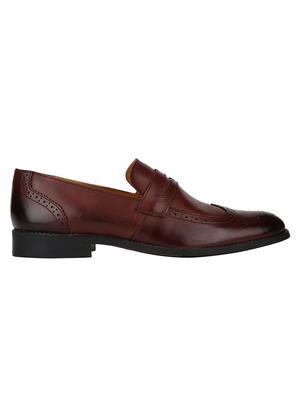 maroon leather formal slip ons - 15613237 - Standard Image - 2