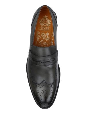 grey Leather formal slip ons - 15613239 - Standard Image - 5
