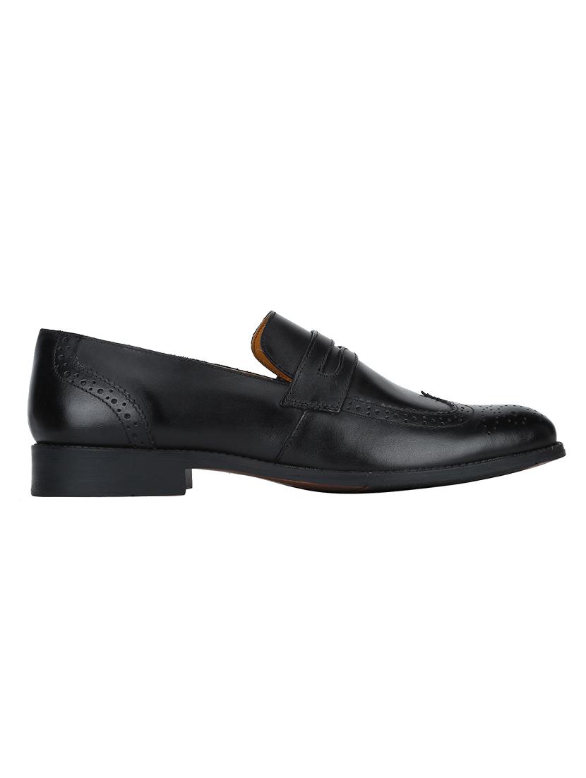 black Leather formal slip ons - 15613240 - Zoom Image - 2