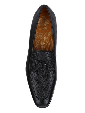 black Leather tassel slip ons - 15613246 - Standard Image - 5