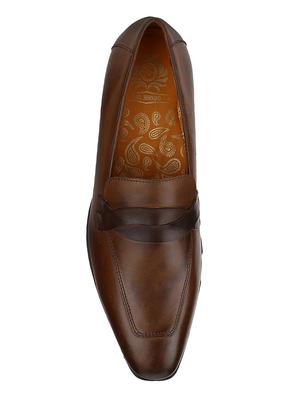 tan Leather formal slip ons - 15613249 - Standard Image - 5