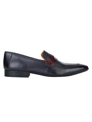navy Leather formal slip ons - 15613250 - Standard Image - 2