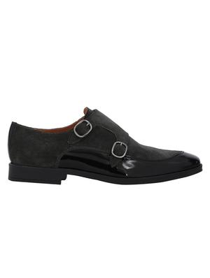 black Suede slip on monk straps - 15613251 - Standard Image - 2