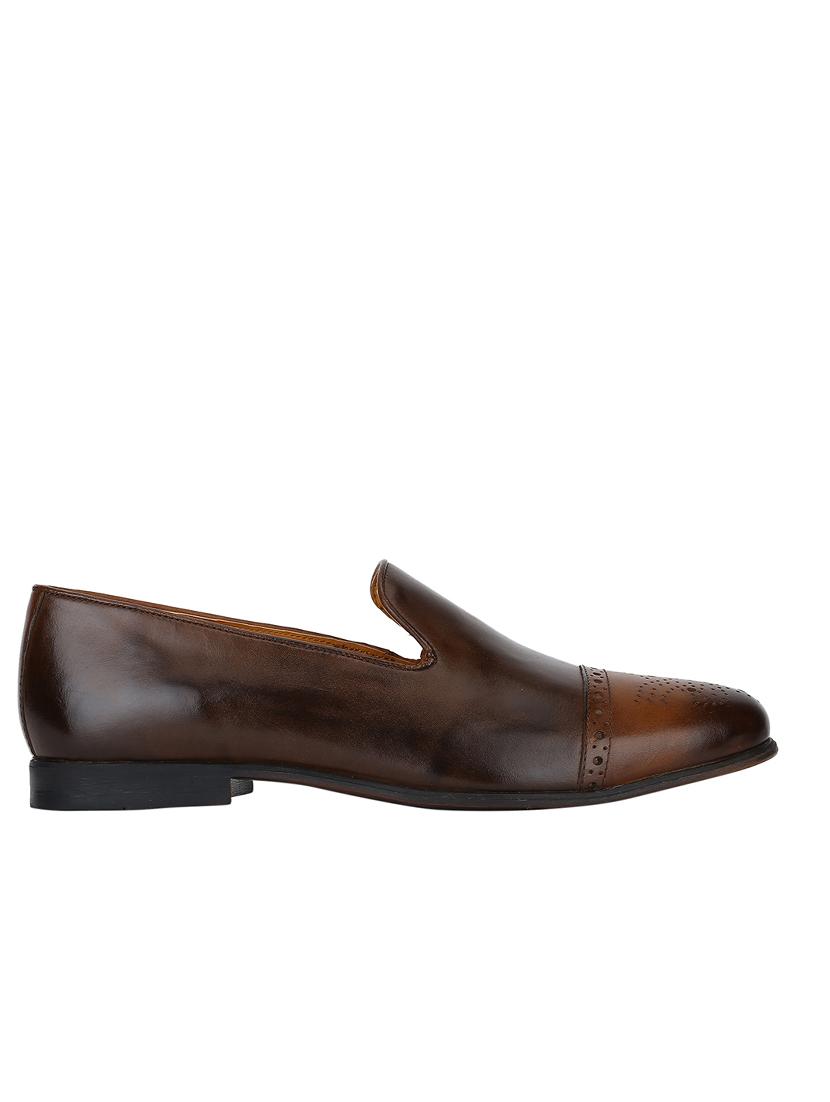 brown Leather formal slip ons - 15613253 - Zoom Image - 2