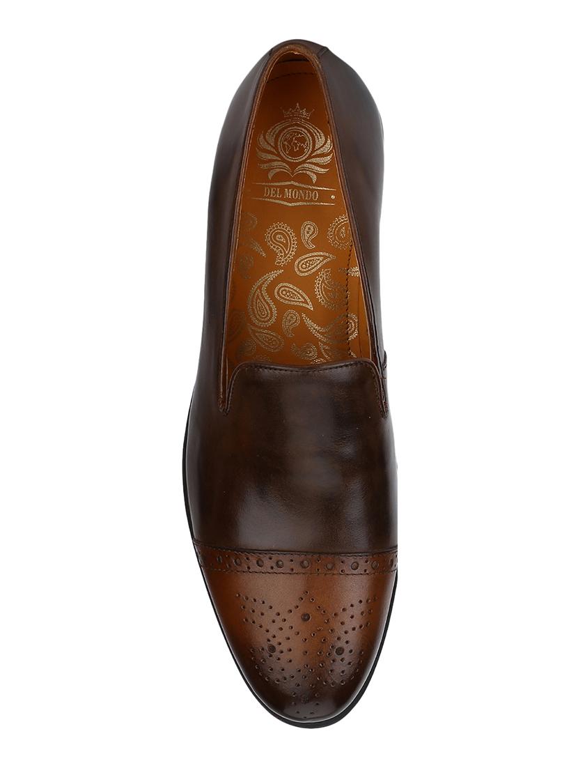 brown Leather formal slip ons - 15613253 - Zoom Image - 5