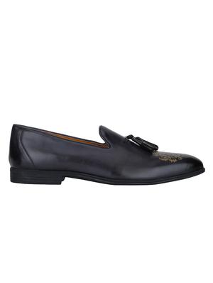navy Leather tassel slip ons - 15613256 - Standard Image - 2
