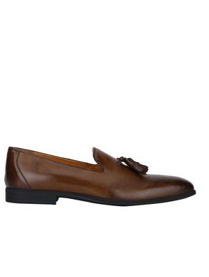 tan leather formal slip ons - 15613257 - Standard Image - 2