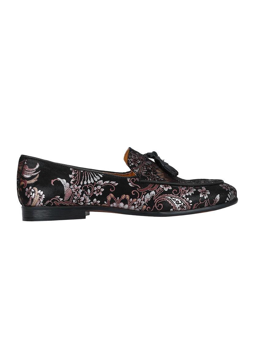 black Leather tassel slipons - 15613260 - Zoom Image - 2