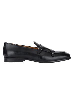 black Leather slip on monk straps - 15613261 - Standard Image - 2