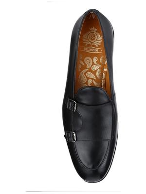 black Leather slip on monk straps - 15613261 - Standard Image - 5