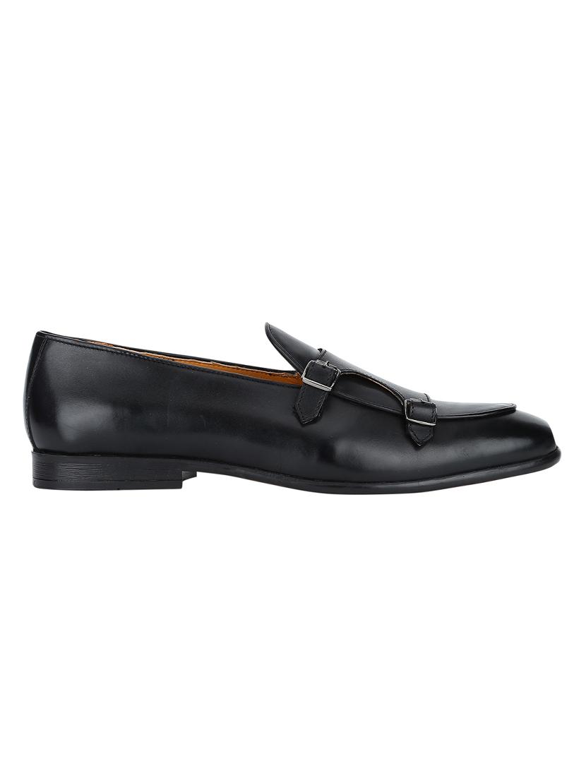 black Leather slip on monk straps - 15613261 - Zoom Image - 2