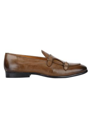 tan Leather slip on monk straps - 15613262 - Standard Image - 2