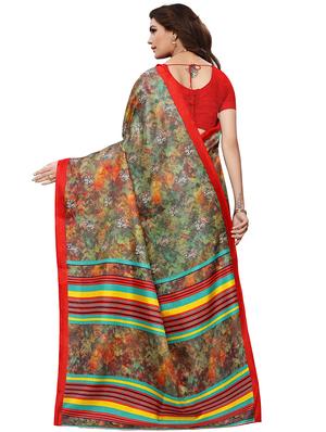 conversational printed mysore silk saree with blouse - 15613312 - Standard Image - 2