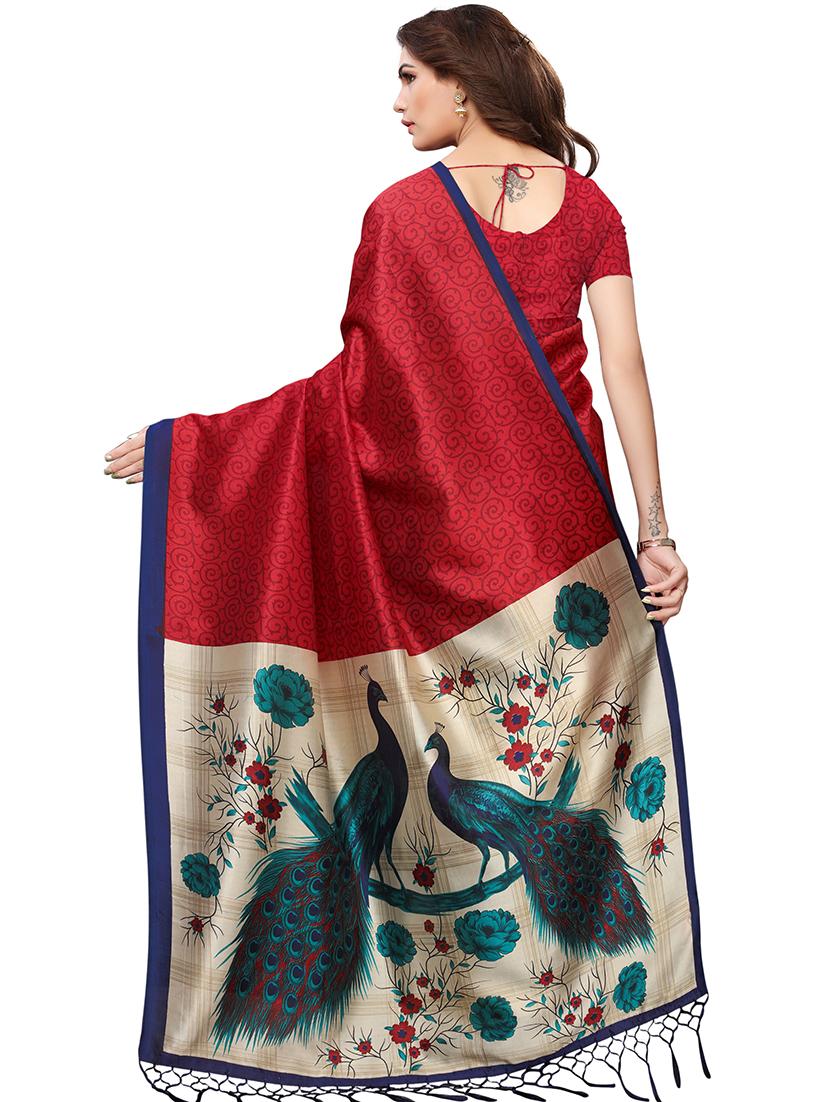 graphic printed mysore silk saree with blouse - 15613316 - Zoom Image - 2