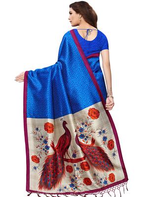 graphic printed mysore silk saree with blouse - 15613317 - Standard Image - 2
