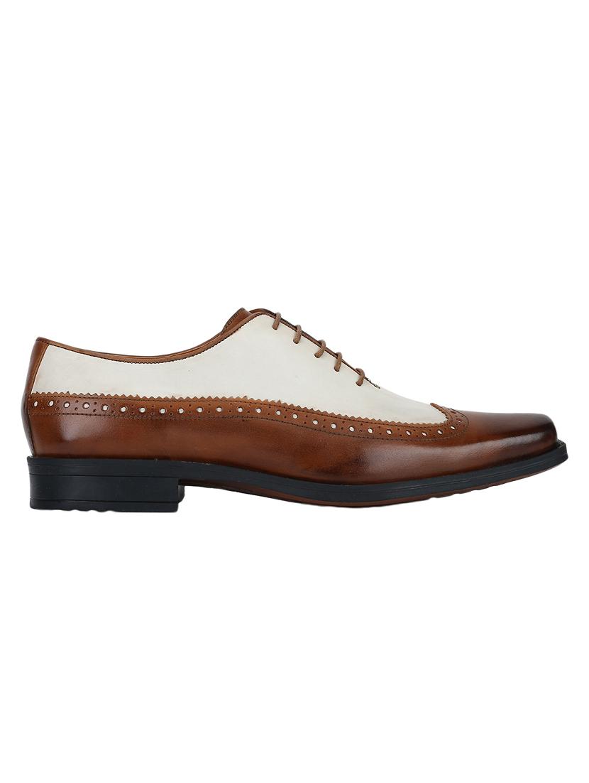 tan Leather lace-up brouges - 15613344 - Zoom Image - 2