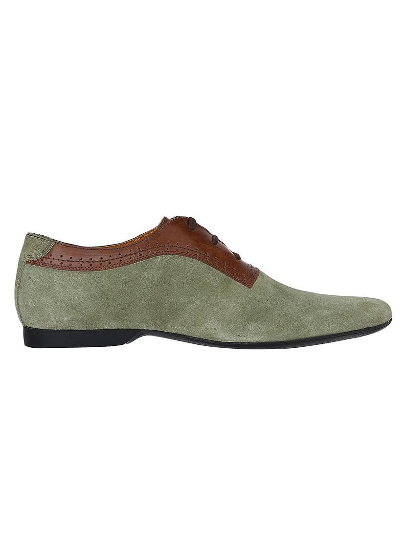 green Suede lace-up oxfords - 15613348 - Zoom Image - 2