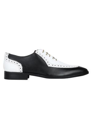 black Leather lace-up oxfords - 15613349 - Standard Image - 2