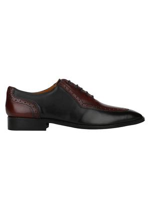 black Leather lace-up oxfords - 15613350 - Standard Image - 2