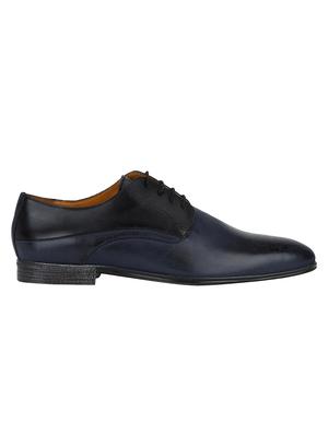 navy leather lace-up derbys - 15613360 - Standard Image - 2