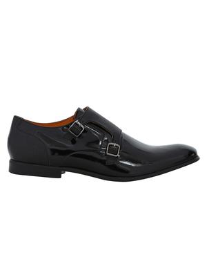 black Patent Leather slip on monk straps - 15613369 - Standard Image - 2