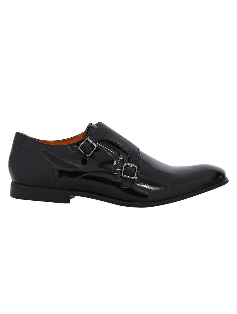 black Patent Leather slip on monk straps - 15613369 - Zoom Image - 2