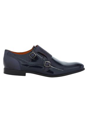 navy Patent Leather slip on monk straps - 15613371 - Standard Image - 2