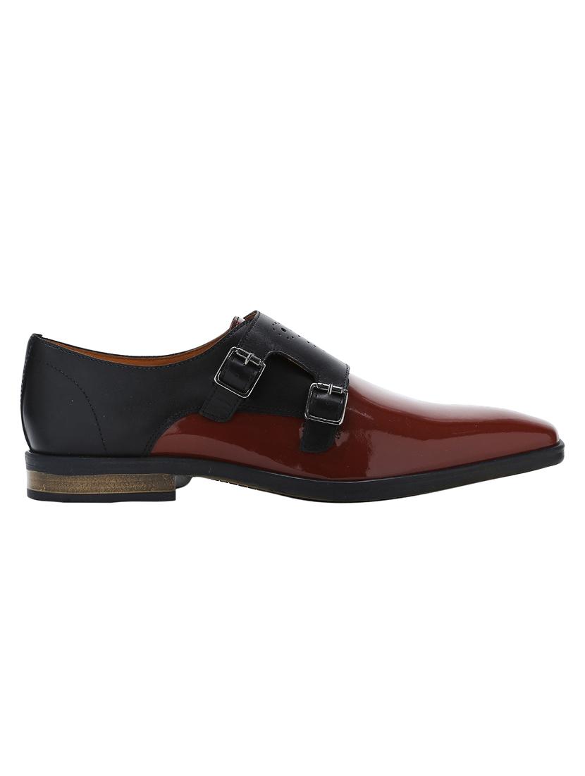 tan Patent Leather slip on monk straps - 15613375 - Zoom Image - 2