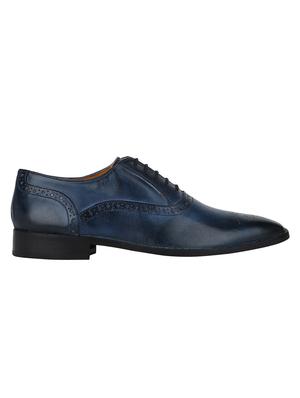 navy Leather lace-up oxfords - 15613379 - Standard Image - 2