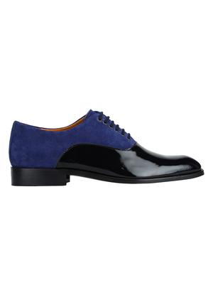 navy Suede lace-up oxfords - 15613381 - Standard Image - 2