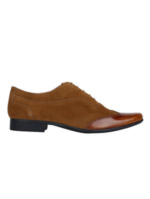 tan Suede lace-up brouges - 15613386 - Standard Image - 2