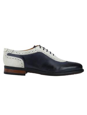 navy Leather lace-up oxfords - 15613396 - Standard Image - 2