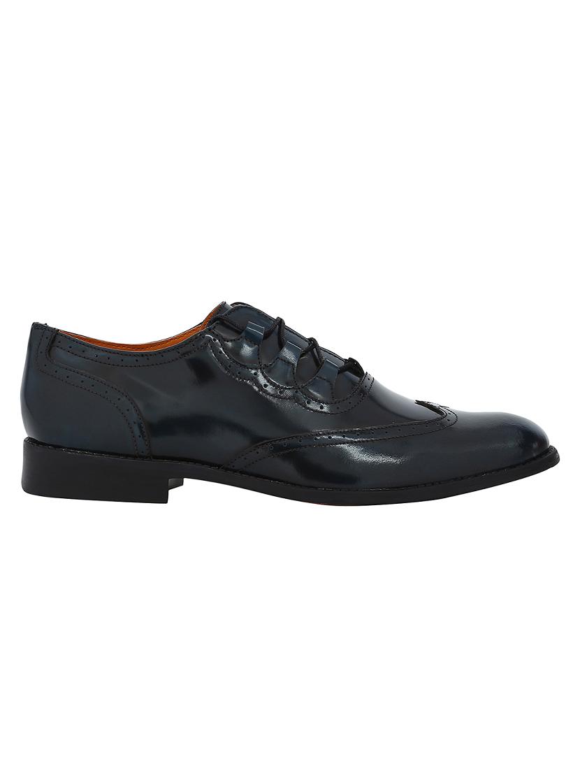 navy Patent Leather lace-up brouges - 15613400 - Zoom Image - 2