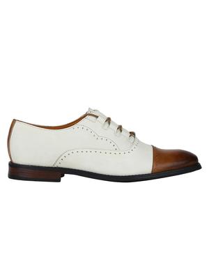 white Leather lace-up oxfords - 15613403 - Standard Image - 2