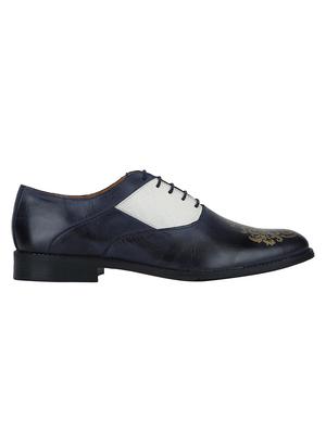 navy Leather lace-up oxfords - 15613405 - Standard Image - 2