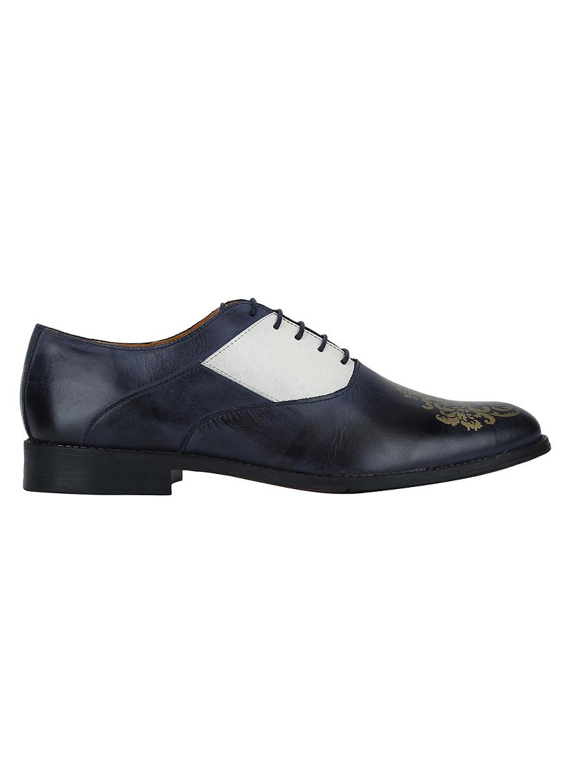 navy Leather lace-up oxfords - 15613405 - Zoom Image - 2