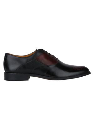 black Leather lace-up oxfords - 15613406 - Standard Image - 2