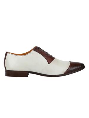 white Leather lace-up oxfords - 15613409 - Standard Image - 2