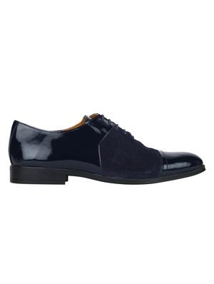 navy Suede lace-up oxfords - 15613414 - Standard Image - 2