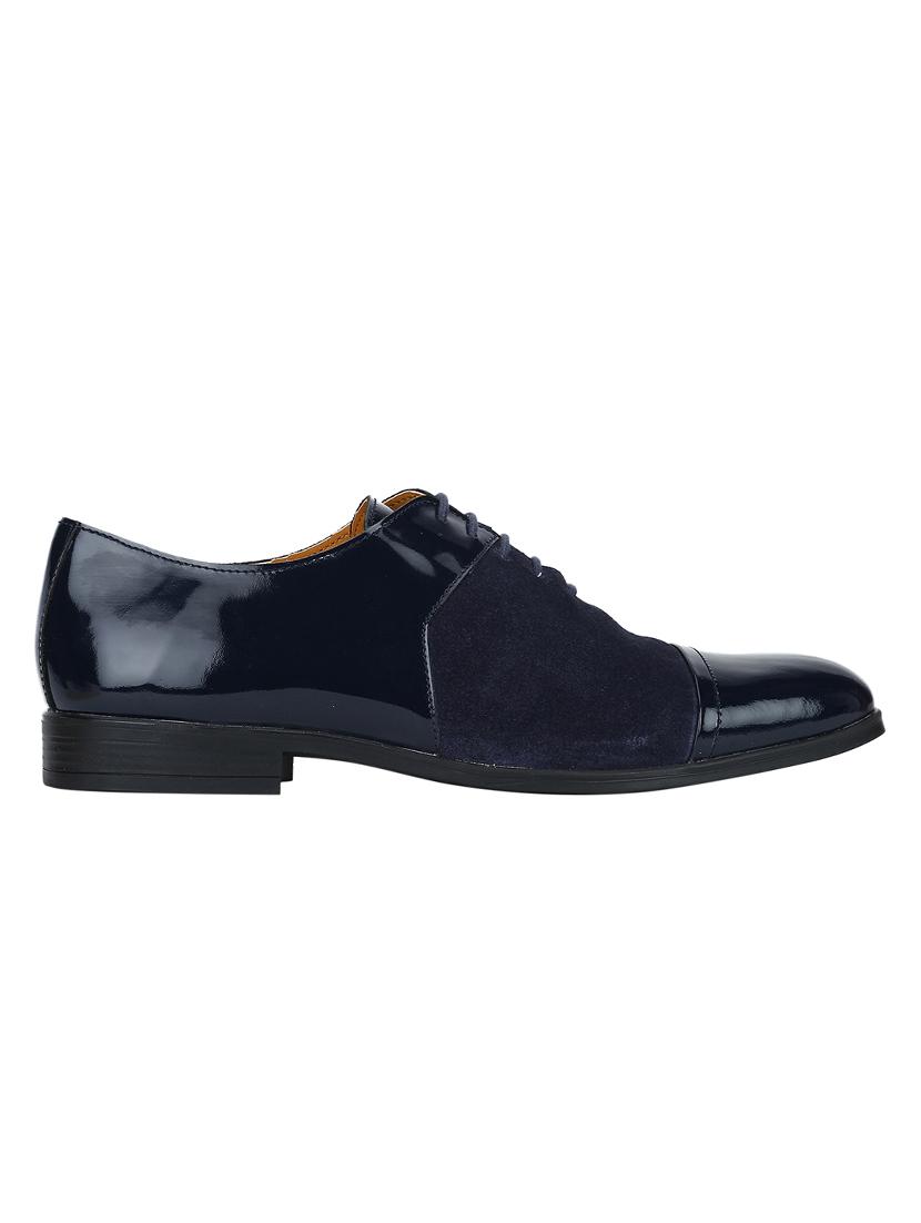 navy Suede lace-up oxfords - 15613414 - Zoom Image - 2