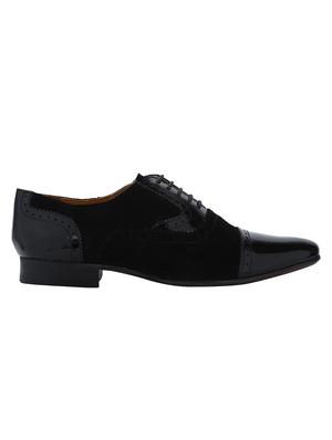 black Suede lace-up oxfords - 15613419 - Standard Image - 2